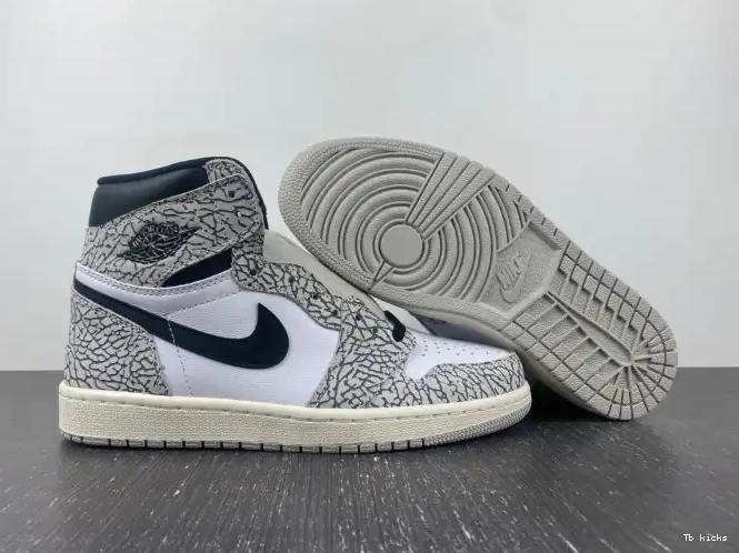Rep TBK High Jordan White Air 1 OG DZ5485-052 Cement 0608
